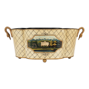 Neo-Classical Style Italian Tole Cachepot / Planter by Decorative Crafts