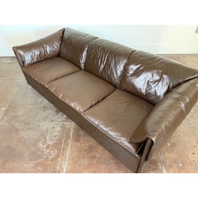 Vintage 1970's Danish Modern Leather Sofa For Sale - Image 12 of 16
