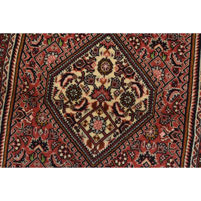 Red Fine Bidjar Rug 2’10” X 4’8” Red Wool Vintage Traditional Hand-Knotted Carpet For Sale - Image 8 of 12