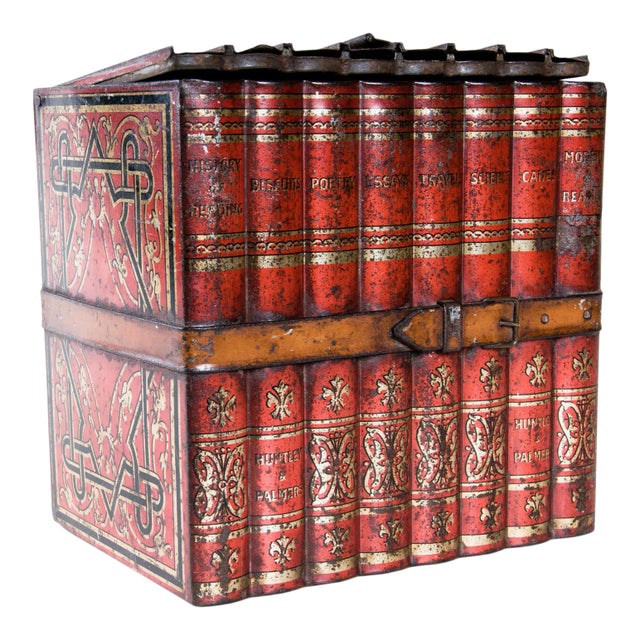 Early 20th Century Huntley & Palmers English Biscuit Tin Box For Sale