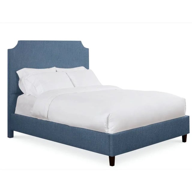 Modern Reagan Full/Double Headboard, Navy Linen For Sale - Image 3 of 5
