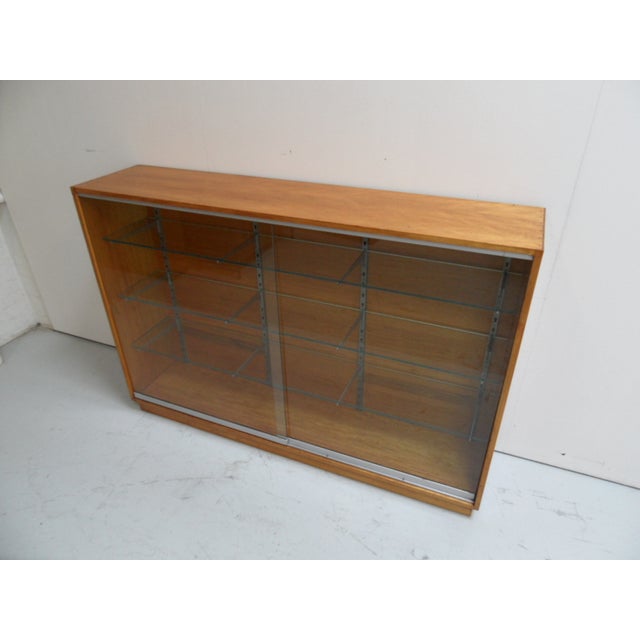 Vintage Shop Display Bookcase with Sliding Doors, 1950s For Sale - Image 6 of 12