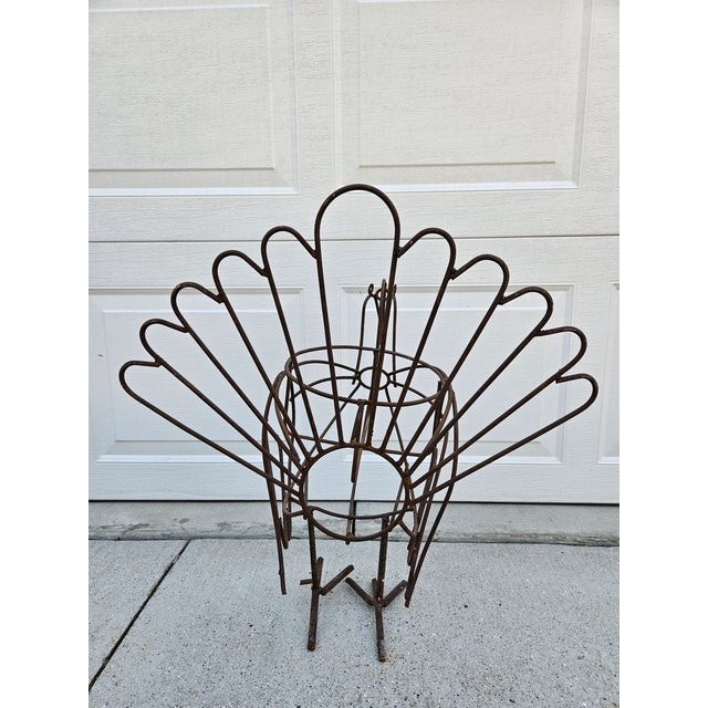 Mid 20th Century Folk Art Wire Turkey Planter For Sale - Image 5 of 12