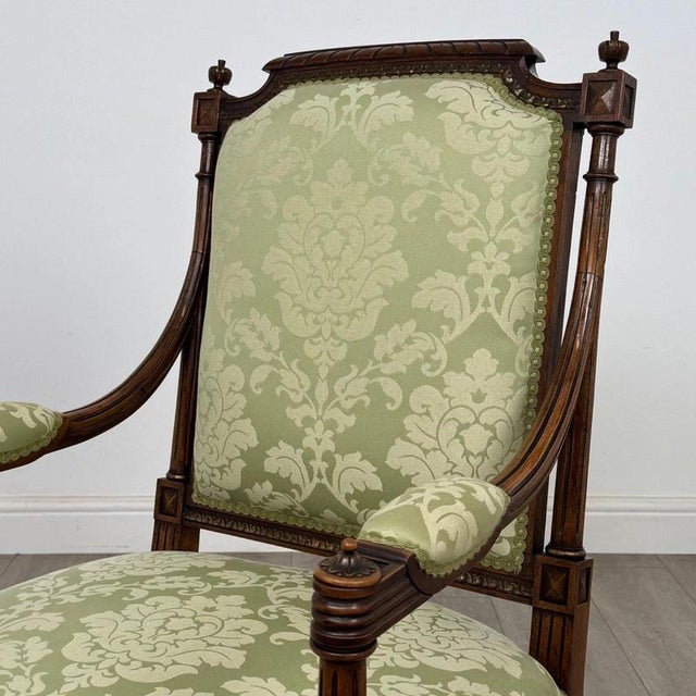 19th Century French Walnut Open Armchair For Sale - Image 12 of 14