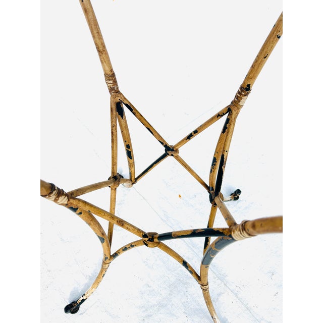 60's Midcentury Wrought Iron Base With Glass Top Patio/Outdoor Table For Sale In New York - Image 6 of 11