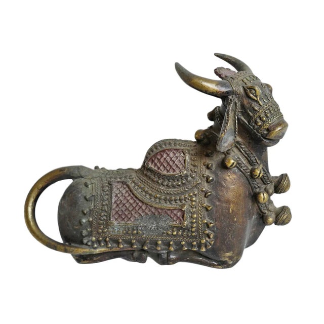 Antique Brass Nandi Bull India For Sale - Image 9 of 9