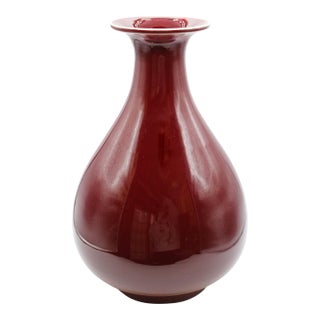 Late 19th Century Large Chinese Porcelain Sang De Boeuf Vase For Sale