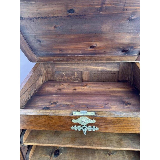 Wood Vintage Roller Shutter Cabinet in Oak, 1930s For Sale - Image 7 of 10