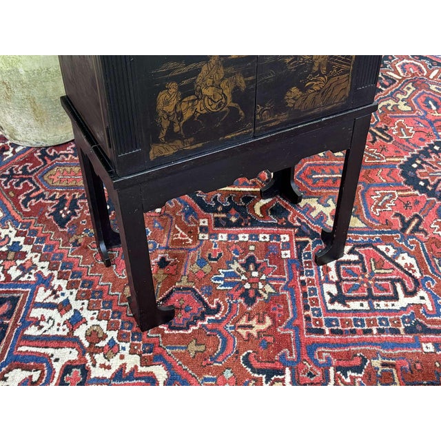 Small Painted Fir Wood Sideboard with Asian Decoration, 1950s For Sale - Image 15 of 16