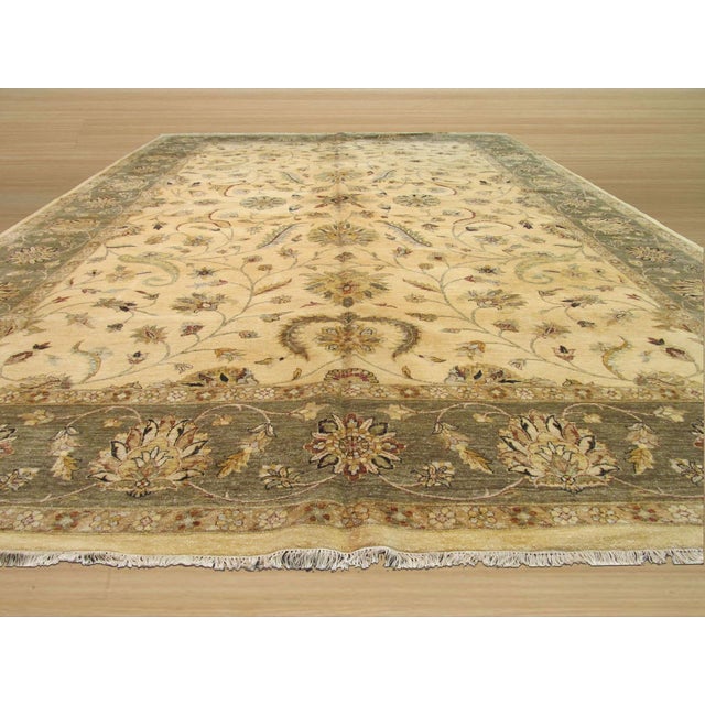 2020s Rustic Agra Multicolor Hand-Knotted Wool Rug Carpet Indian With Allover Floral For Sale - Image 5 of 5