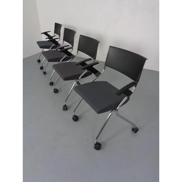 Black Flip Flap Office Armchairs from Sedus Stoll, Germany, 2014, Set of 4 For Sale - Image 8 of 16