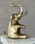 Mid 20th-Century Whimsical Solid Cast Brass Sitting Elephant For Sale - Image 9 of 12