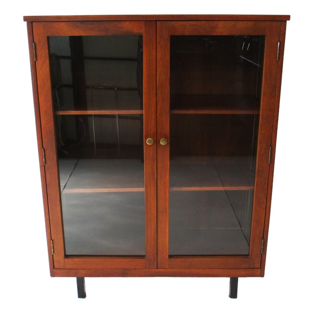 Mid Century Walnut Bookcase in the Style of Globe Wernicke For Sale