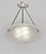NOVERDY A beautiful French 1930 art deco pendant in nickel plated solid brass holding a bowl in clear frosted molded-...