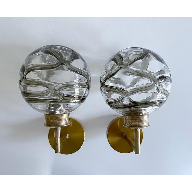 Metal Vintage Glass Sconces from Doria Leuchten, 1970s, Set of 2 For Sale - Image 7 of 16