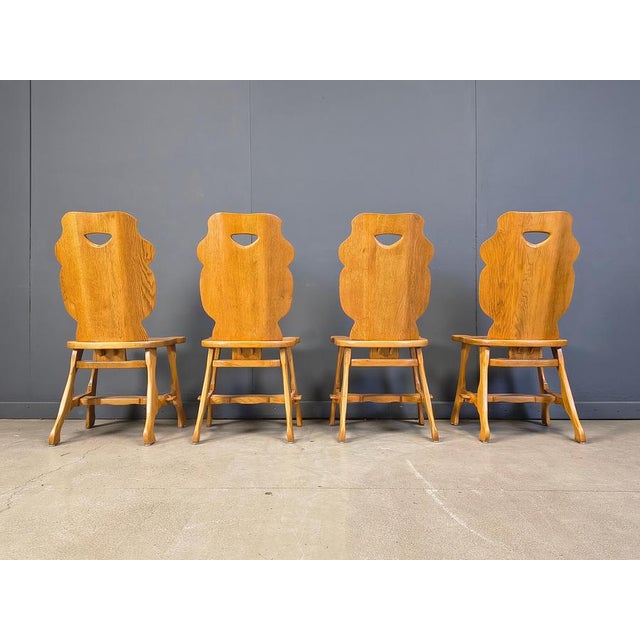1960s Vintage Rustic Dining Chairs, 1960s, Set of 4 For Sale - Image 5 of 14