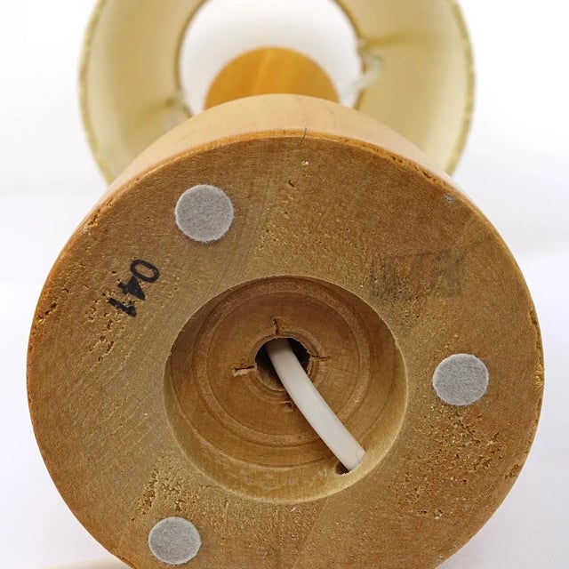 Brown Mid-Century Scandinavian Table Lamp with Stylized Yellow-Gold Shade For Sale - Image 8 of 9