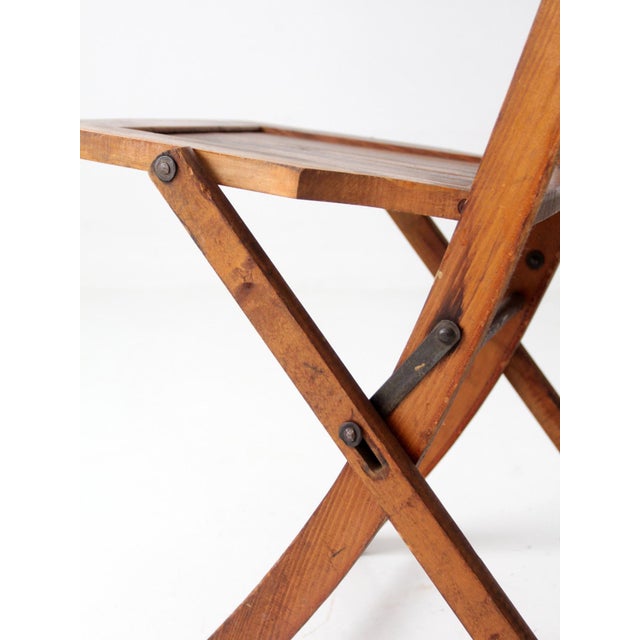 Wood Antique Ioof Odd Fellows Wood Folding Chair For Sale - Image 7 of 17