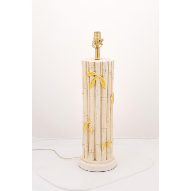 Mid-Century Modern 1960s Mid-Century Modern Ceramic Bamboo Motif Lamps - a Pair For Sale - Image 3 of 9