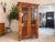 Original Biedermeier Display Cabinet, Bookcase, Collector's Cabinet, Walnut, Height x Width x Depth 181 x 127 x 53 cm....