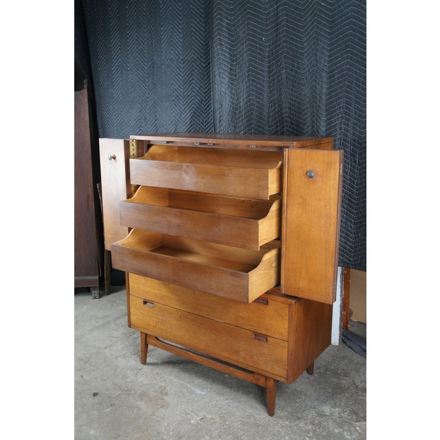 Mid 20th Century Mid 20th Century American of Martinsville Tallboy Dresser Gentleman's Chest For Sale - Image 5 of 15