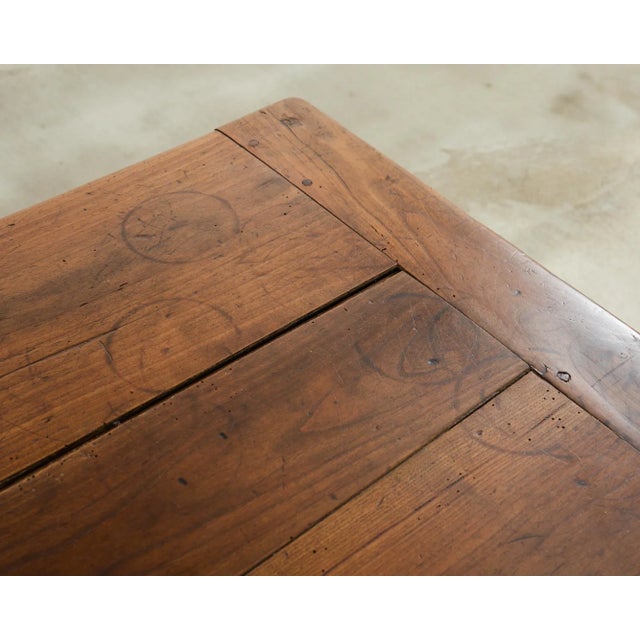 Brown 19th Century Country French Provincial Fruitwood Farmhouse Dining Table For Sale - Image 8 of 12