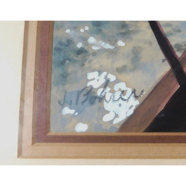 Vintage Original Signed Nautical Seascape Sailboat Watercolor Framed Hanging Wall Art Picture For Sale - Image 12 of 14