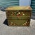 Vintage Repurposed Metal & Wood Military Box - Green Floral Box of Drawers Signed For Sale - Image 9 of 11