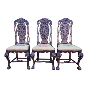 Late 19th Century Mexican Colonial Chippendale Set of Three Dining Chairs