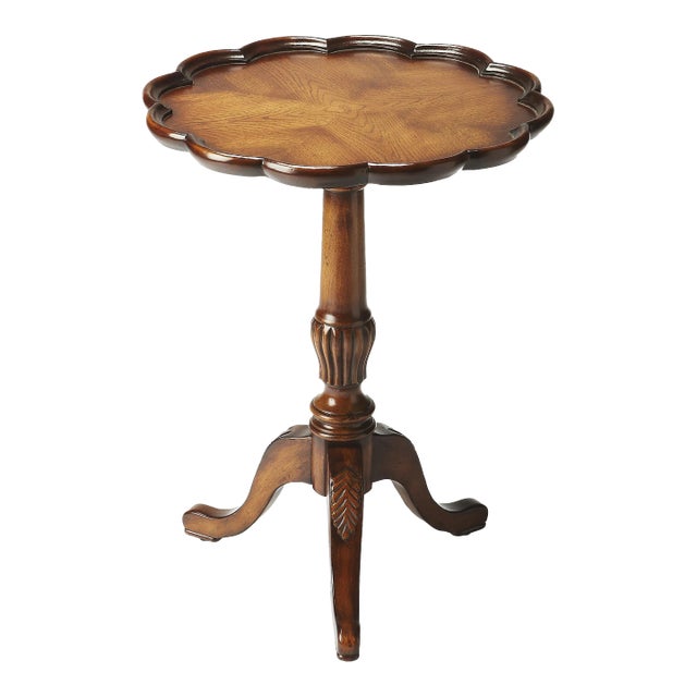 Dansby Pedestal Accent Table, Brown For Sale