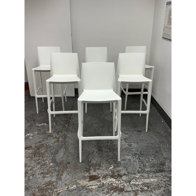 Design Plus Gallery presents a Set of Six of the Bellini Barstools by Mario and Claudio Bellini for Heller. The stools are...