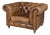 21st Century English Brown Leather Chesterfield Armchair by Halo For Sale