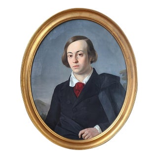 Antique 19th Century Oil Painting Portrait of a Man For Sale