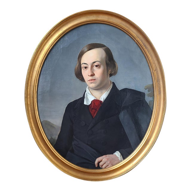 Antique 19th Century Oil Painting Portrait of a Man For Sale
