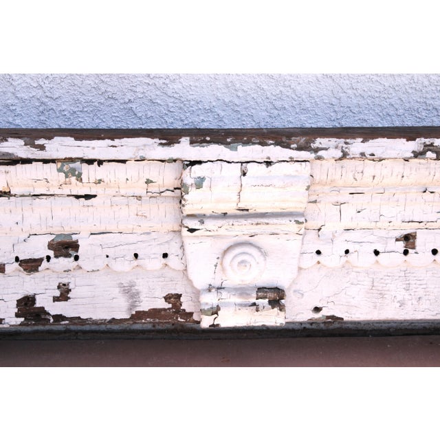 Farmhouse 19th C. French Carved Architectural Rustic Salvage Pediment/46" For Sale - Image 3 of 5