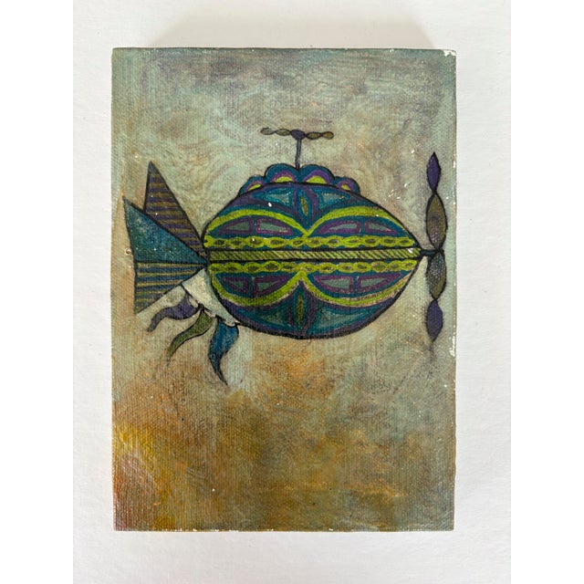 Vintage Mini Folk Art Paintings, Set of 3 - Unknown Arist For Sale - Image 12 of 15