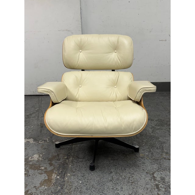Wood Eames Style Lounge Chair + Ottoman For Sale - Image 7 of 12