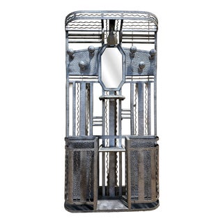 Art Deco Locker in Hammered Iron, 1940s For Sale