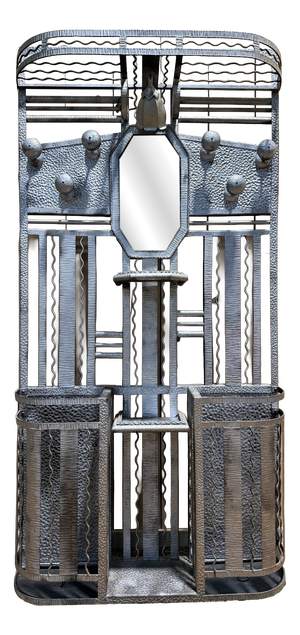 Art Deco Locker in Hammered Iron, 1940s
