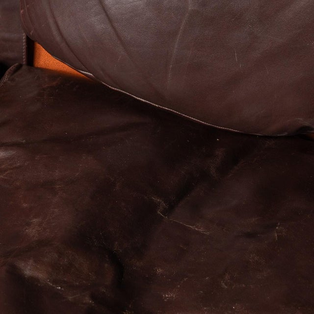 Brown 20th Century Italian Brown Leather Sofa by Gae Aulenti for Poltronova, 1962 For Sale - Image 8 of 18