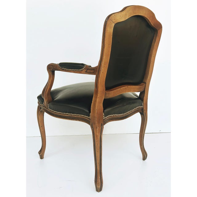 Vintage Italian Chateau D'Ax Leather Armchairs with Brass Nailhead Details, Pair Offered for sale is a pair of Italian...