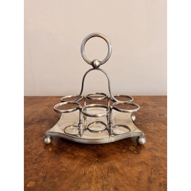 Antique Edwardian Silver Plated Bottle Cruet Set, 1900, Set of 7 For Sale - Image 6 of 7