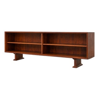 Long + Low Mid Century Modern Danish Rosewood Bookcase / Credenza, C. 1960's For Sale