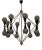 Murano Glass and Brass Grey and Black Chandelier, 2000 For Sale