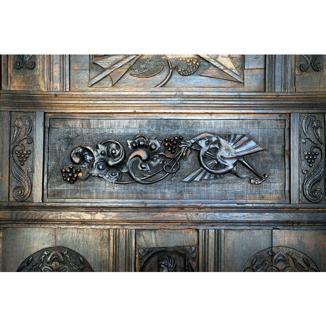 Late 18th Century Antique Carved Oak Jacobean / Tudor-Style Panel For Sale - Image 5 of 9