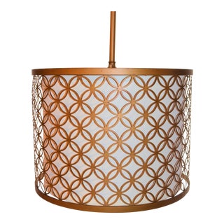 Hollywood Regency Cyan Design Calypso 3 Light Drum Pendant / Two Available For Sale