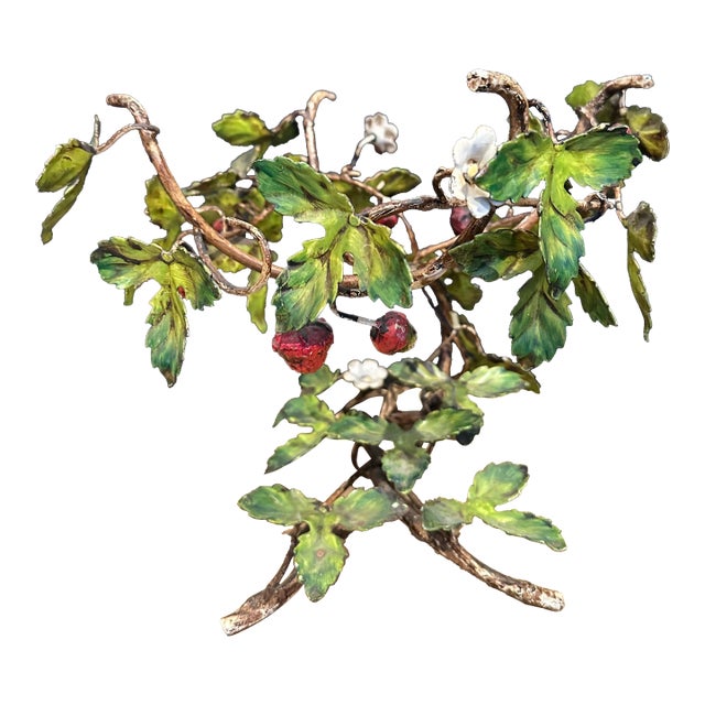 1940s Tole Ware Strawberry Bowl Stand For Sale