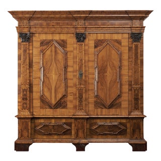 Hallway Cabinet in Walnut and Nut Rootwood, 1780s For Sale