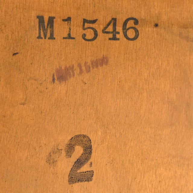 Wood 1950s Restored Mid-Century Modern Heywood Wakefield China Cabinet Bookcase on Hairpin Legs For Sale - Image 7 of 14