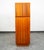2 piece Danish teak bookshelf cabinet with 2 doors glass display that sits above. Unsigned example.